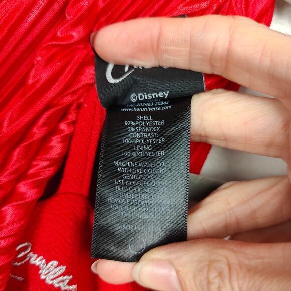 Hot Topic Her Universe Disney Cruella Red Dress Womens Large Red Gown Maxi - Picture 7 of 9